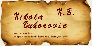 Nikola Bukorović vizit kartica